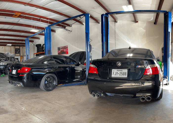 BMW Car Inside Our Garage For Servicing